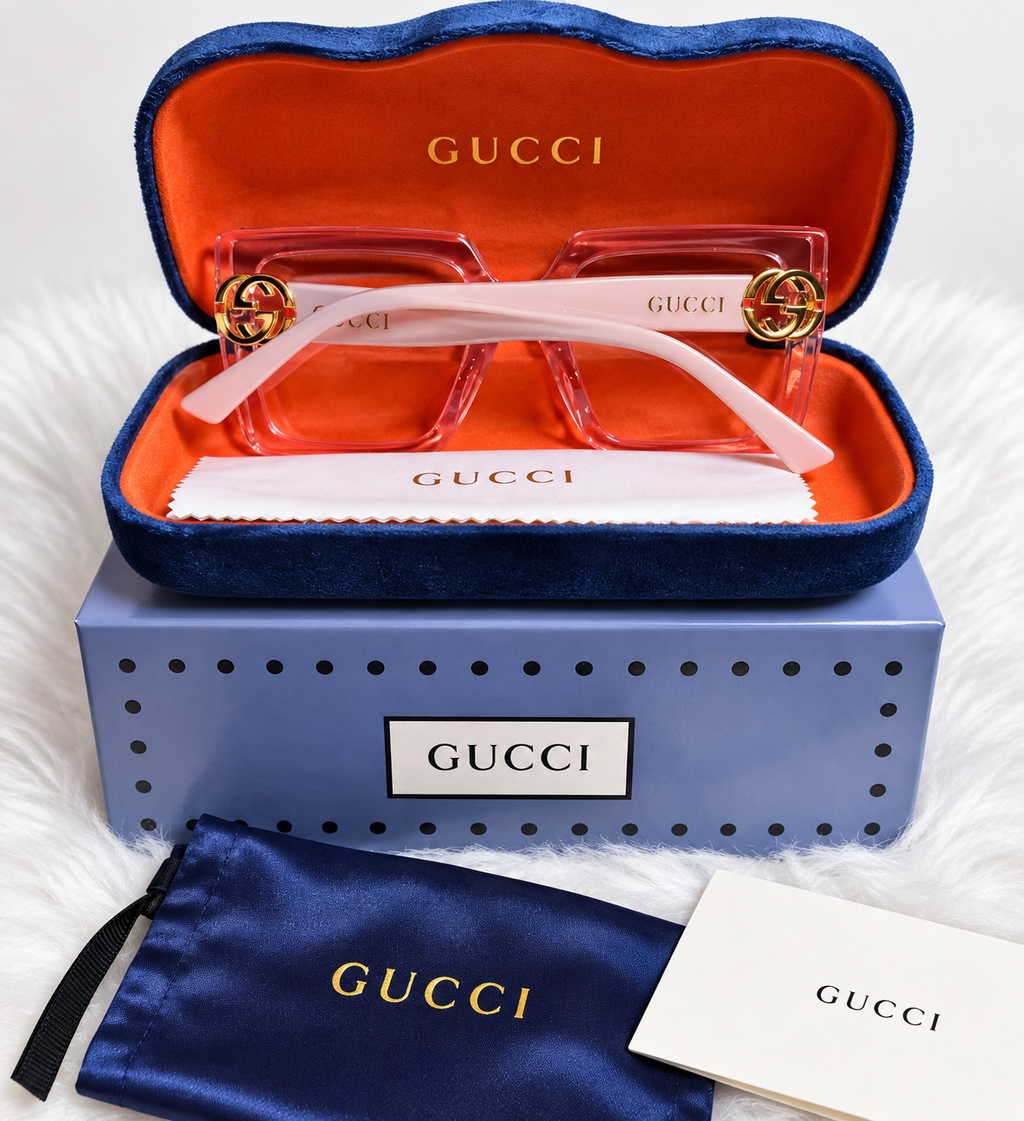 Gucci Oversized Pink Gradient Square Sunglasses