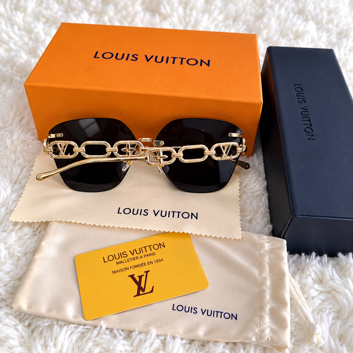 Luxury Monogram Cat-Eye Sunglasses – Gold & Black