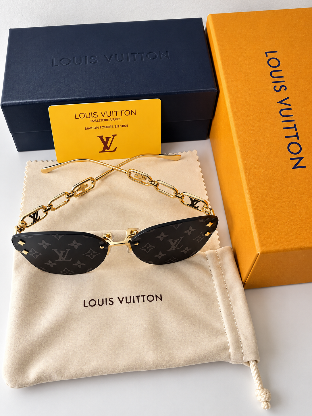 Louis Vuitton Monogram Cat-Eye Sunglasses – Gold & Black
