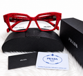 PRADA Square Sunglasses – Red, Black & Brown | Protective Case & Accessories