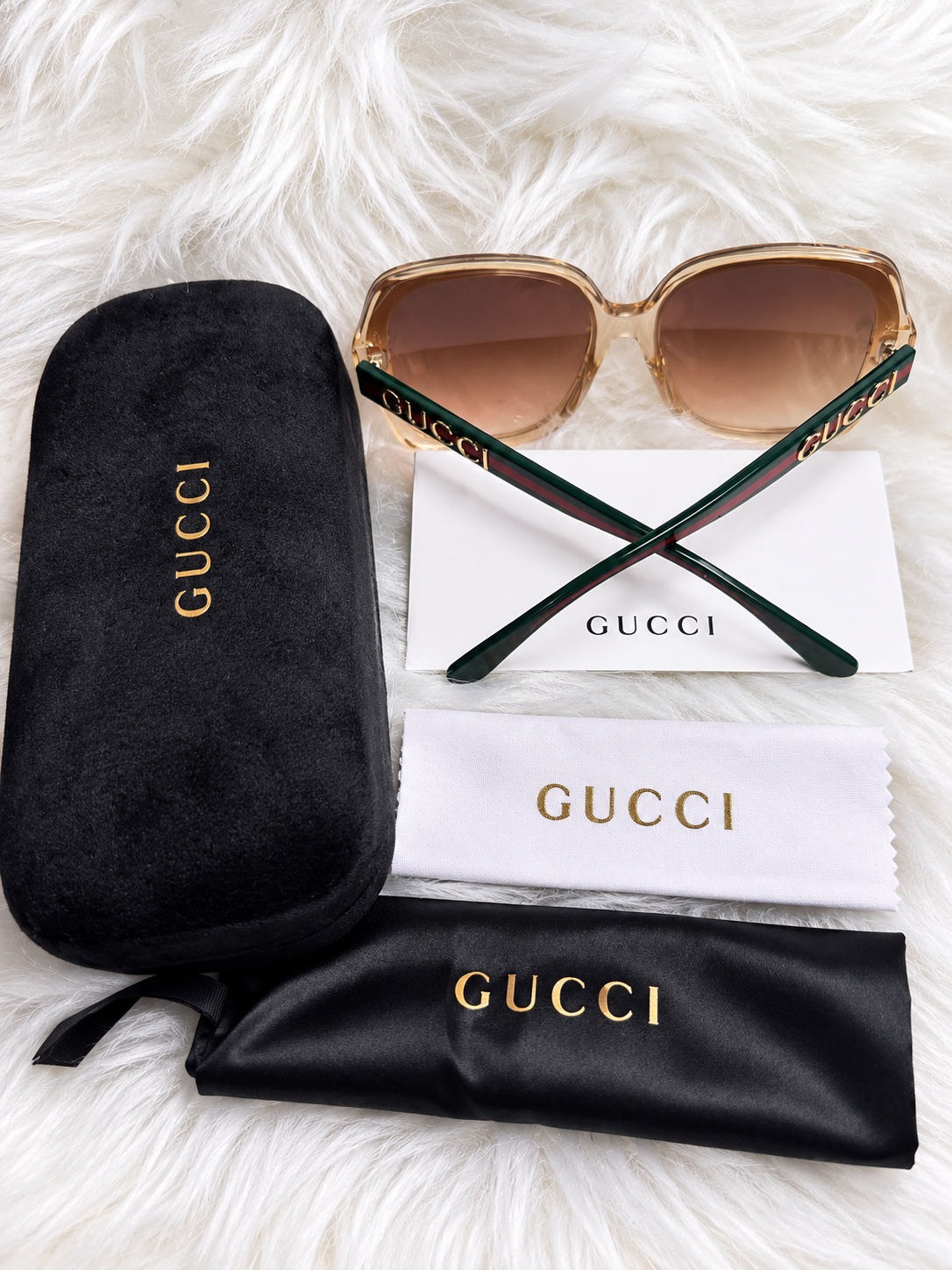 Oversized Amber Brown Square Sunglasses