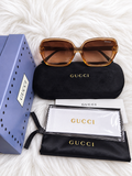 Oversized Amber Brown Square Sunglasses