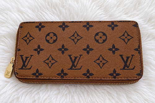 Brown Monogram Zip Wallet – Elegant & Stylish